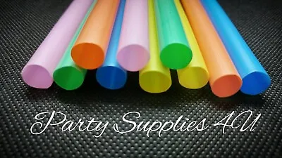 10pk Jumbo Plastic Straws/Drink/Birthday/reusable/colourful/milkshake/Boba/Slush • £2.50