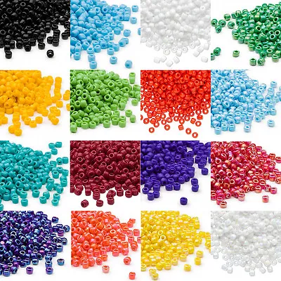 Lot Of 340 Matsuno Dyna-Mites 6/0 #6 Glass Spacer Seed Beads In Opaque Colors • $2.99