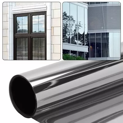 Privacy Removable Glass Film One-Way Mirror UV Blocking Solar Heat Reduce Parts • $27.14
