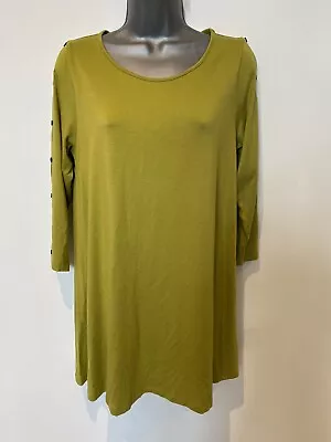 Yong Kim  Top Tunic Lagenlook Green  Jersey  Size 12 Casual  • £14.99