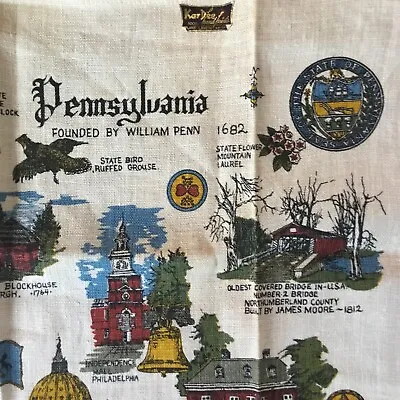 Vintage Kay Dee PENNSYLVANIA Linen Towel  • $7