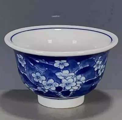 Old China Qing Dynasty Blue White Porcelain Hand-Painted Plum Blossom Bowl • $1.52