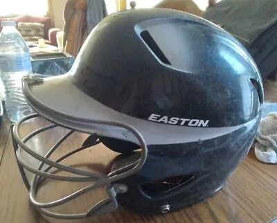 Easton Black Baseball Softball Helmet With Face Guard No Chin Strap Size L • $19