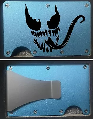 Custom  Venom  Engraved Slim Minimalist Wallet - Deep Blue • $22