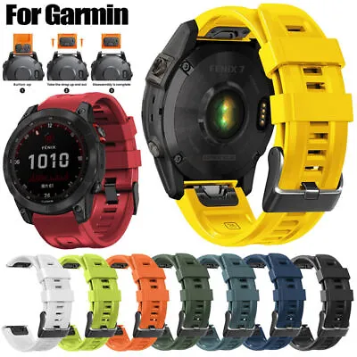 Quick Fit Silicone Watch Band For Garmin Fenix 7X/7 Epix 6X/6 Pro 3HR/5/5X Strap • $9.90