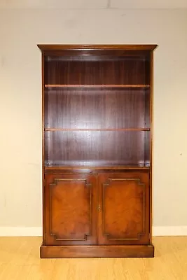 Bradley Furniture England Yew Wood Open Library Bookcase Cupboard Base • £1200