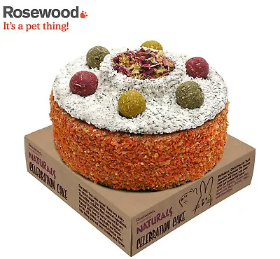  Rosewood Natural Celebration Cake Small Animal Xmas Birthday Treat Gift 19548 • £9.39