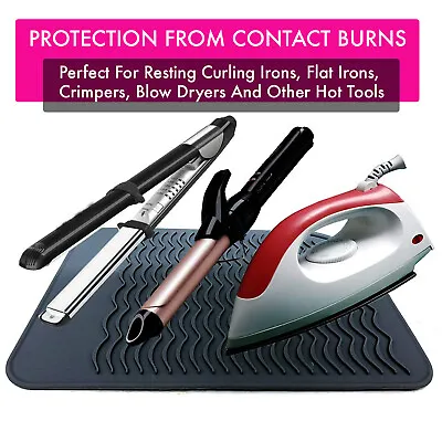 £4.99 • Buy Protection Safety Mat Extreme Heat Proof Silicone Pouch Case Hair Straighteners