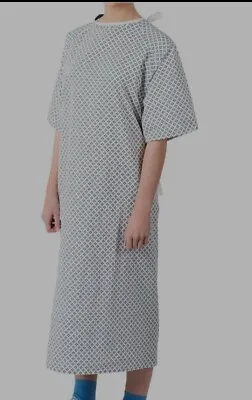 £4.99 • Buy NHS COSPLAY Hospital Patient Gown Blue Green Diamond Wrap Over Simple Design
