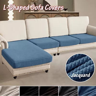 2/3 Seater L-Shaped Sofa Seat Cushion Covers Couch Chaise Settee Protector Decor • $27.75