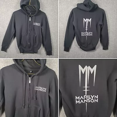 Marilyn Manson Sweatshirt Adult Small Black Full Zip Hoodie Concert Rock Music • $40.45