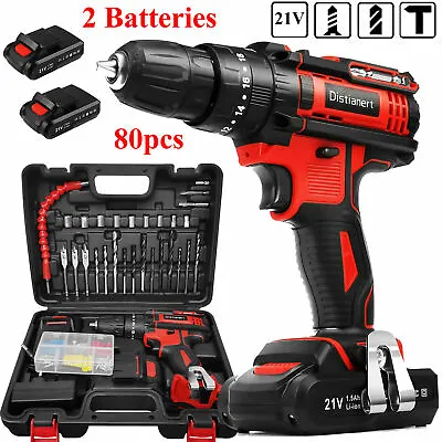 £34.99 • Buy 12V Cordless Hammer Drill Driver Set Electric Screwdriver W/2 Battery