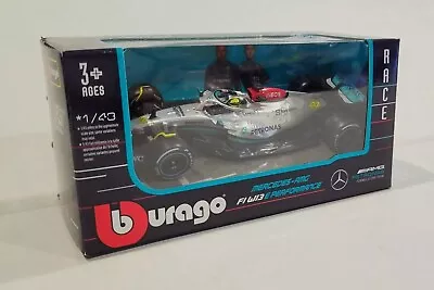 🏁Bburago 1:43 2022 F1 Mercedes-AMG Team W13 #44 Hamilton Model Car F1 Display • $15.95
