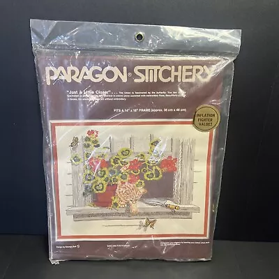 Paragon Stitchery Crewel Kit Just A Little Closer Kitten Sealed G Ball Vtg 1981 • $32.95