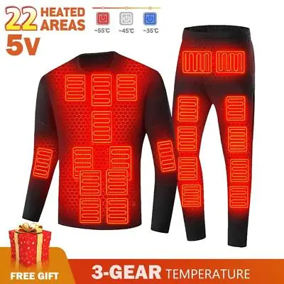 Winter Electric Heated Underwear Set Motorcycle Jacket Self Heating Jacket Men M • $181.52