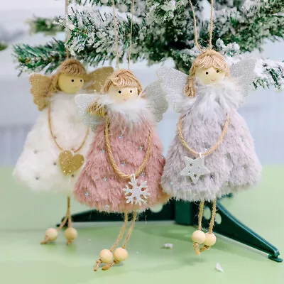 Christmas Angel Plush Doll Pendant Xmas Tree Hanging Party Decor Ornaments Gifts • $3.10