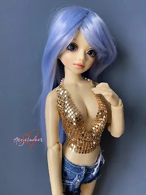 1/4 1/3 BJD Clothes Gold/Silver Sequins Scale Sling Halter Crop Top Club Girl • $24.99