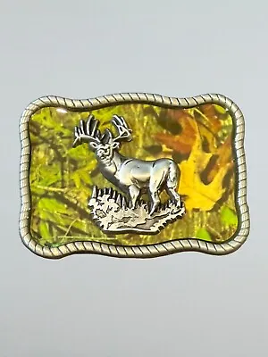 Raised Detail CAMO DEER  Camouflage BELT BUCKLE Metal Western Hunting USA • $12.99