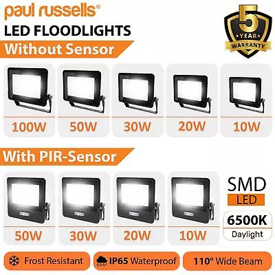 Led Floodlight Outdoor Security Light Flood Garden Motion Sensor Pir Lights • £9.99