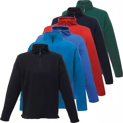 New Mens Plain Regatta Zip Neck Micro Fleece Top Half Zip Pullover Jumper S-3XL • £10.99