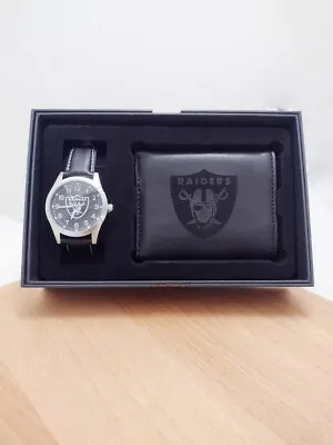 Oakland Raiders NFL Black Watch And Wallet Gift Set - Free Shipping  • $44.50