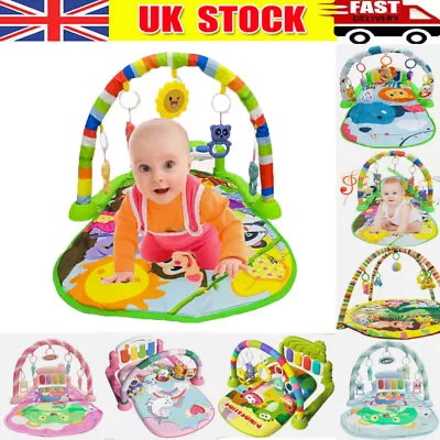 Newborn Baby Activity Musical Playmat Fitness Comfy Lay & Play Mat Multi-Colour • £16.59