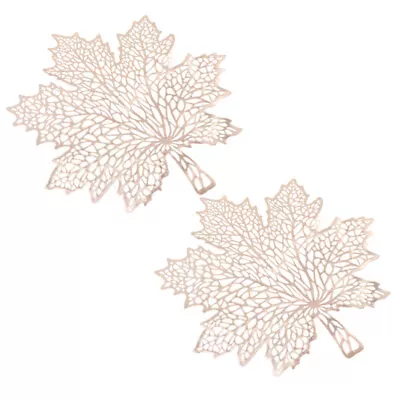 Thanksgiving Maple Leaf Placemats - Set Of 2 (Golden)-QR • $14.19