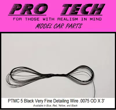 PTMC 5 Black Detailing Wire 1:25 Scale Search LBR Model Parts PRO TECH 4 More • $5.99