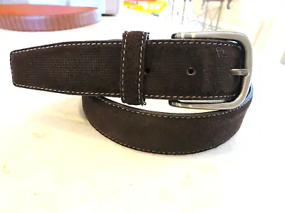 Miguel Bellido Dark Brown Suede Spain Belt 1 5/8  WIDE VERY NICE 609 • $24.99