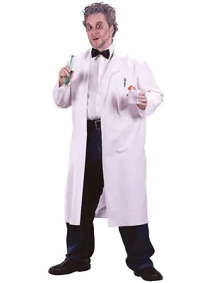 Adult's Mens Mad Scientist White Lab Coat Costume Plus Size • $11.98