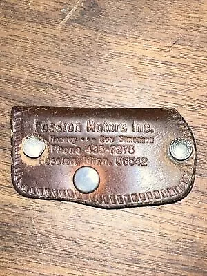 Vintage Leather Key Holder Fob Tag Fosston Motors Henney Simonson • $19.99