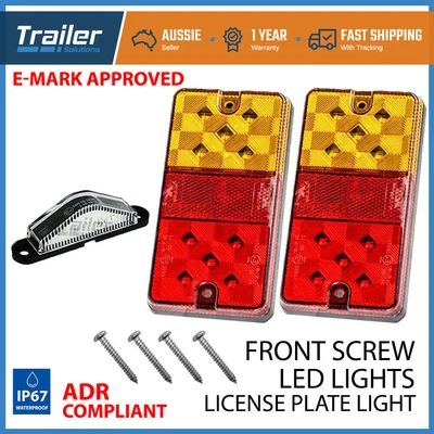 $27.95 • Buy LED TRAILER TAIL LIGHT KIT PAIR NUMBER PLATE LIGHT CARAVAN BOAT Waterproof