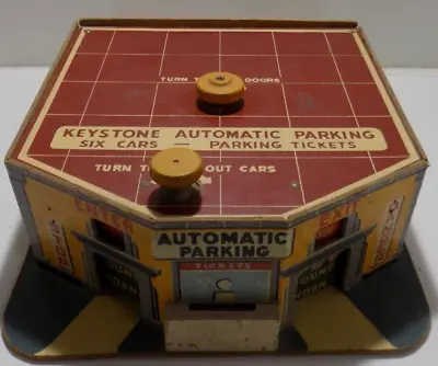 Rare Vintage 1955 Keystone Automatic Parking Garage Turning Key Toy Cars • $250