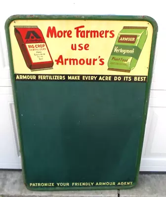 Vintage Armour Ag Farm Fertilizer-big Crop Feed Sign- Chalk Menu Sale Board-36  • $199.99