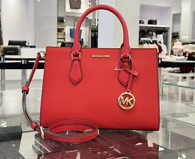 Michael Kors  Sheila Medium Center Zip Shoulder Crossbody Bag Bright Red • $118