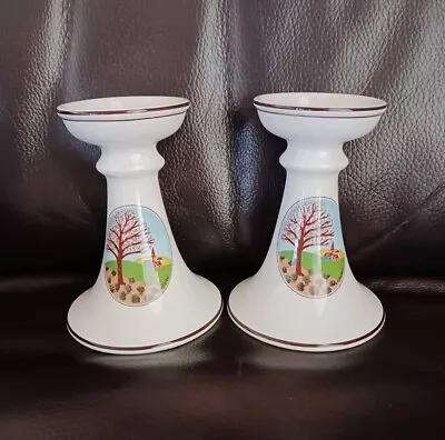 Villeroy & Boch Luxembourg Naif Laplau 5-Inch Candlesticks Set Of 2 New • $30