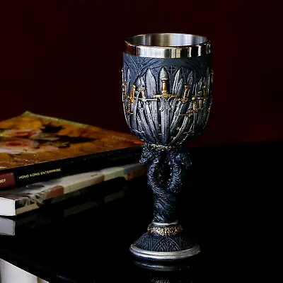 Medieval Swords Dragon Wine Goblet GOT D&D Game Chalice Of Merchandise 7Oz • $32.98