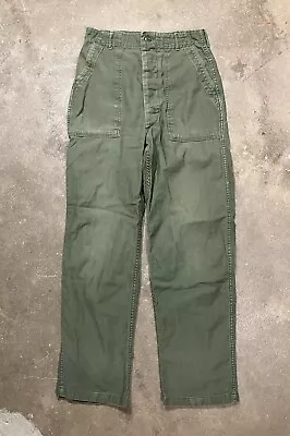 VTG OG 107 Type 1 Army Trousers Military  Sateen Fatigues Pants 60s 30x33(29x31) • $75