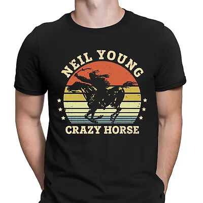 Neil Young Crazy Horse 70s Rock Music Band Retro Vintage Mens T-Shirts Top #DGV • £9.99