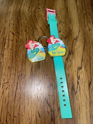 $8 • Buy Vintage Disney The Little Mermaid Ariel Watch And Keychain 