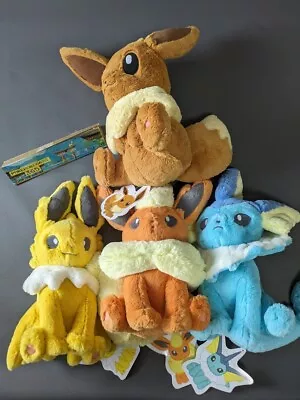 Plush Toy Set Eevee Heroes Pokemon Center Vaporeon Jolteon Flareon Eevee • $399.99