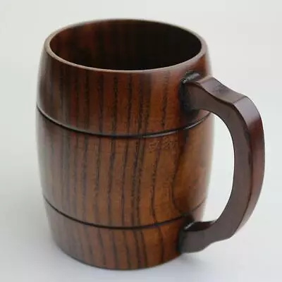 Wooden Tankard Beer Stein Mug Milk Coffee Drink Cup For Wedding Gift 400mL • $38.81