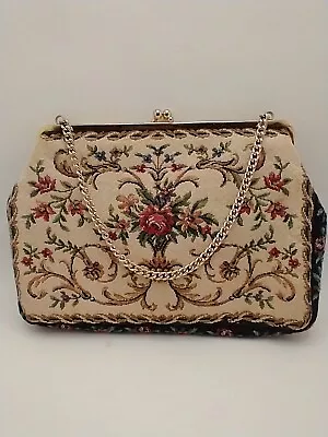Vintage Austrian Petit Point Tapestry Embroidered Bag 7 X4.5  Mother's Day Gift • $39.99