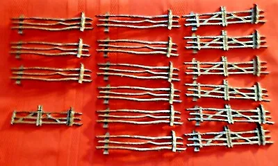 Vintage Marx Miniature Plastic Split Rail Fencing ~ Fence Pieces ~ Lot Of 15 • $8