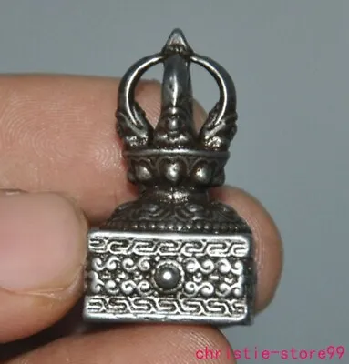 1.2 Old Tibet Meteorite Iron Tiantie Dorje Vajra Dagger Seal Stamp Signet Statue • $25