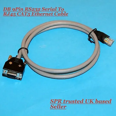 £9.99 • Buy DB 9Pin RS232 Serial To RJ45 CAT5 Ethernet Adapter LAN Console Cable 1M