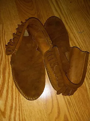 Minnetonka Moccasins Sz 7 Brown Suede  • £12.53