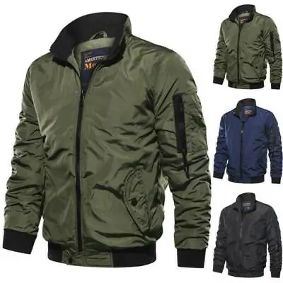 Men Winter Warm Casual Military Cargo Jacket Zip Up Coat Outwear Overcoat Tops • $50.66