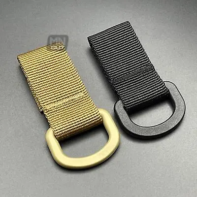 2 X Hook & Loop D-Ring MOLLE Webbing Belt Tactical Military Army Clip Buckle • £3.99