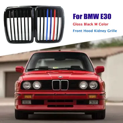 2x For 1982-94 BMW E30 3 Serie M3 M Style Front Hood Kidney Grille Stylish Parts • $51.86